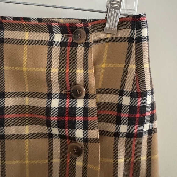 brooks brothers, vintage | plaid buttoned/pleated skirt - Picture 5 of 8